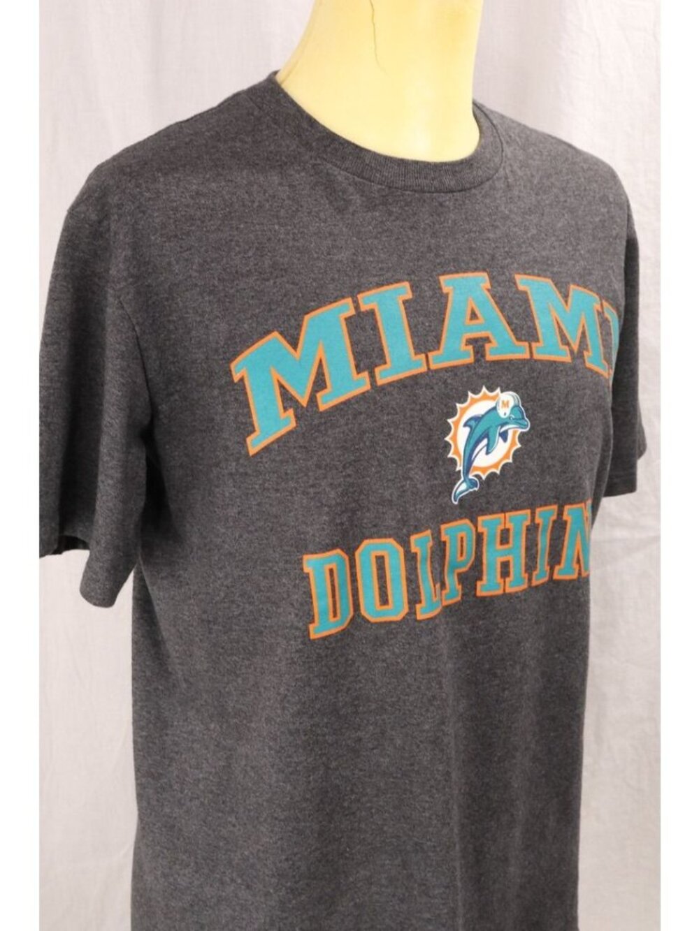 NFL Team Apparel T Shirt Women M Gray Miami Dolphins graphic Logo Football VTG - Picture 7 of 10